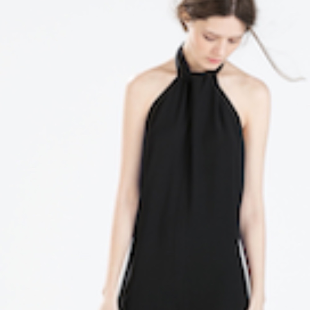 Zara Black Jumpsuit, Halter, sleeveless. NWT